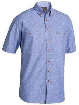Bisley Workwear Chambray Shirt Short Sleeve B71407 Metro Workwear.